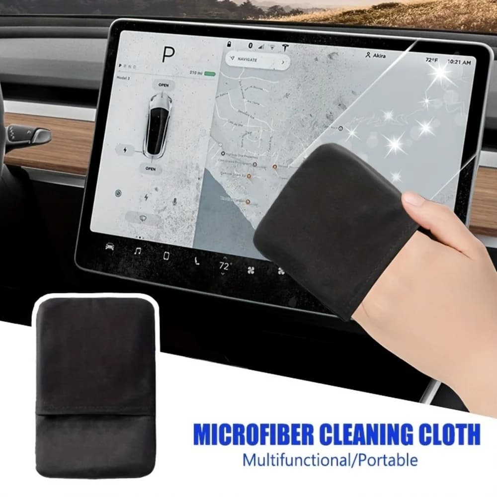 Panno per la pulizia dello schermo dell'auto, panno in microfibra a doppia faccia per la pulizia di auto, vetri e schermi di laptop
