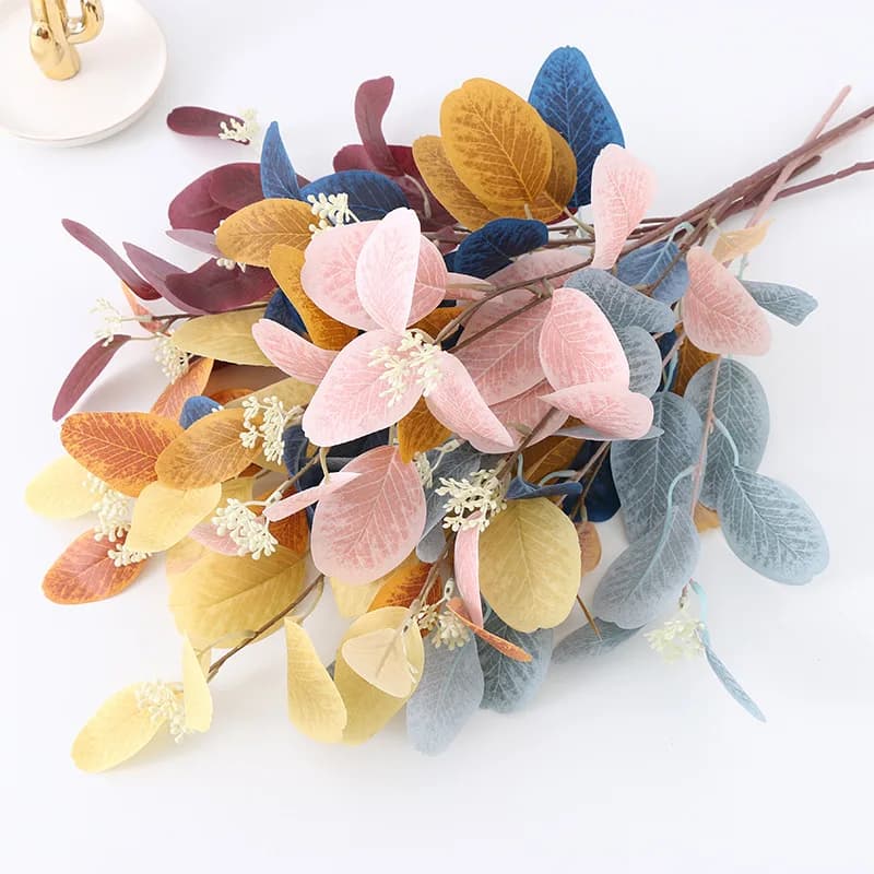 10 pieces simulation with fruit eucalyptus leaves Apple leaves Nordic Wedding House Green Plant Decoration Floral arrangement Artifices