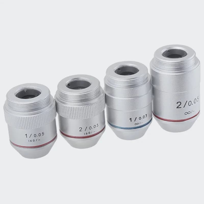 1X / 2X lente obiettivo biomicroscopio acromatico infinito lente a bassa potenza filettatura Standard RMS