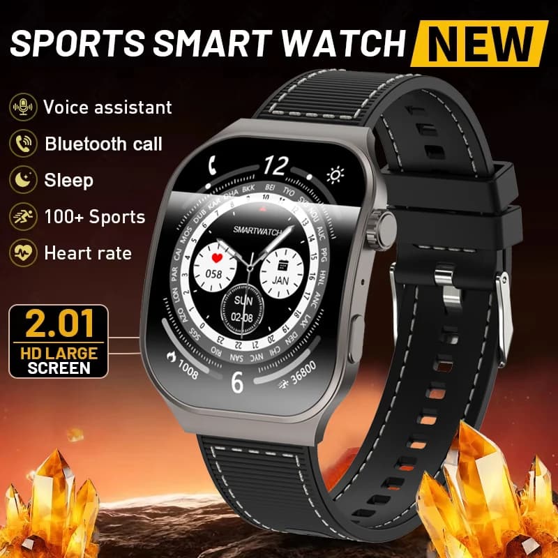 Nuovo Smartwatch 2026 con Schermo Curvo HD da 2,01", Chiamate Bluetooth, Orologio Sportivo per Uomo, Monitoraggio Salute, Compatibile con Android e iOS