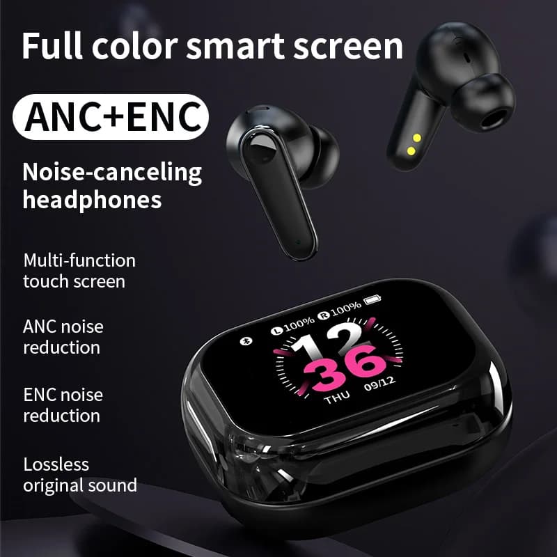 Bluetooth C11 earphones with screen, stereo audio, sports headphones with noise reduction for racing