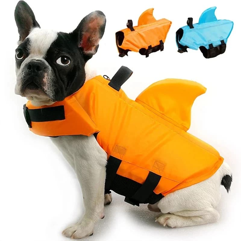 Dog Life Jacket Shark Fin Puppy Life Jacket Adjustable Dog Swimming Safety Jacket with Handle Dog Surfing Vest Pet Dogs Clothes