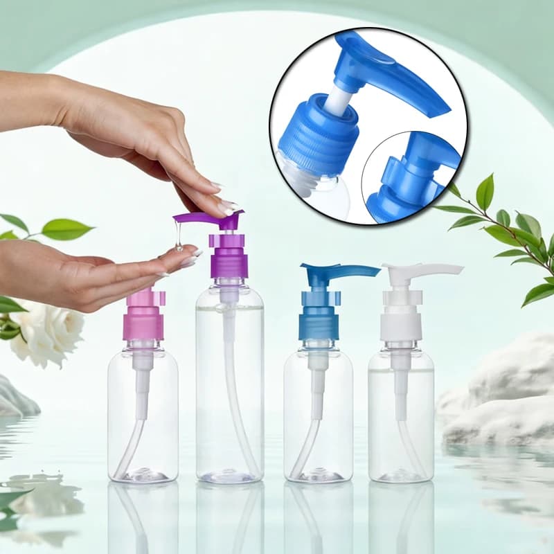 10 Pezzi Flaconi Vuoti in Plastica da 30-100ml per Shampoo e Gel Doccia, Contenitori Ricaricabili con Pompa a Pressione per Bagno