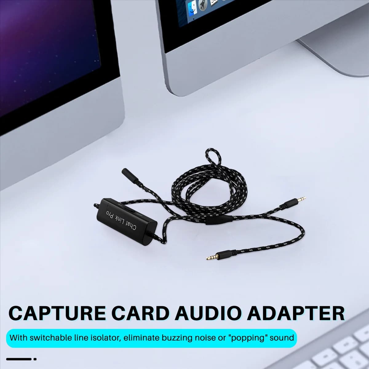 Cavo Chat Link Pro per linea di riduzione del rumore TCE per HD60 X, sostituzione dell'adattatore per chat con scheda di acquisizione HD60S per