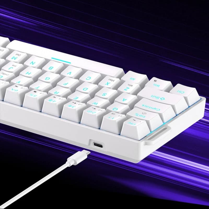 Tastiera Meccanica TAIDU K660 Layout 60% Nera e Bianca, Tastiera Cablata per Ufficio, Gaming FPS/Delta E-sports, Regalo per Gamer PC