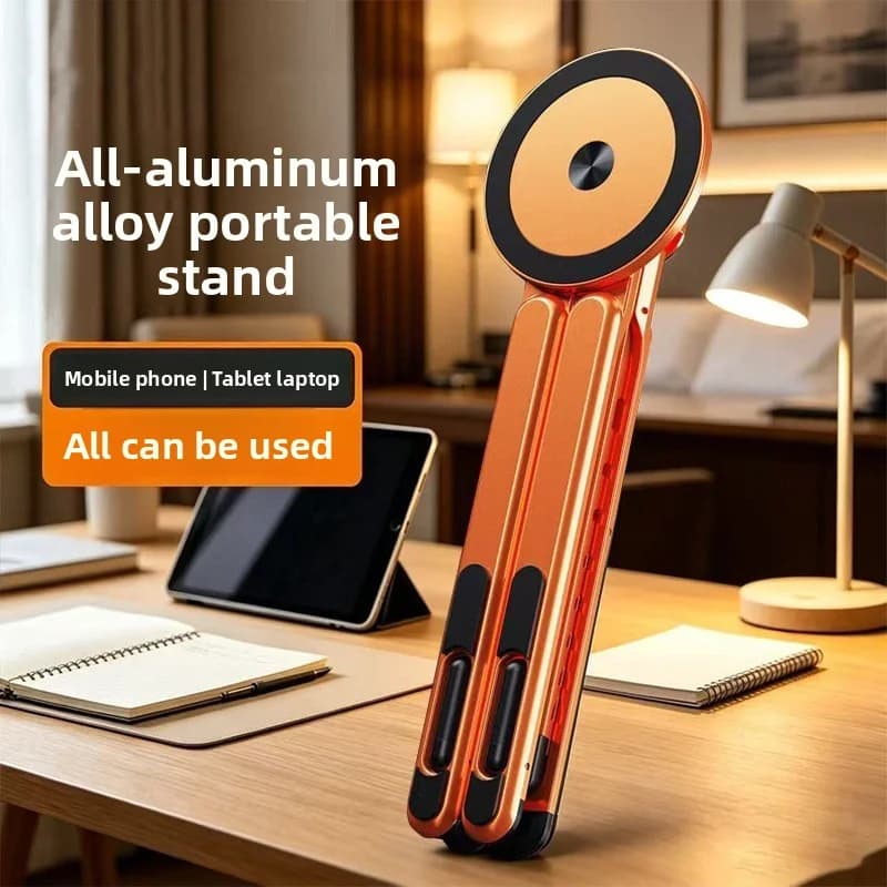Magnetic Aluminum Alloy Phone Holder Multi-Functional Universal Desktop Stand for Mobile Phones Tablets Laptops