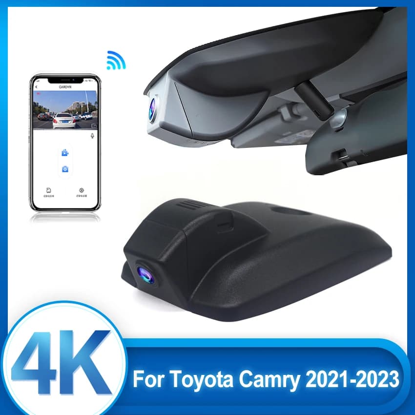 For Toyota Camry 2021 2022 2023 Front and Rear 4K Dash Cam for Auto Camera Recorder Dashcam WIFI Car DVR Registration Devices
