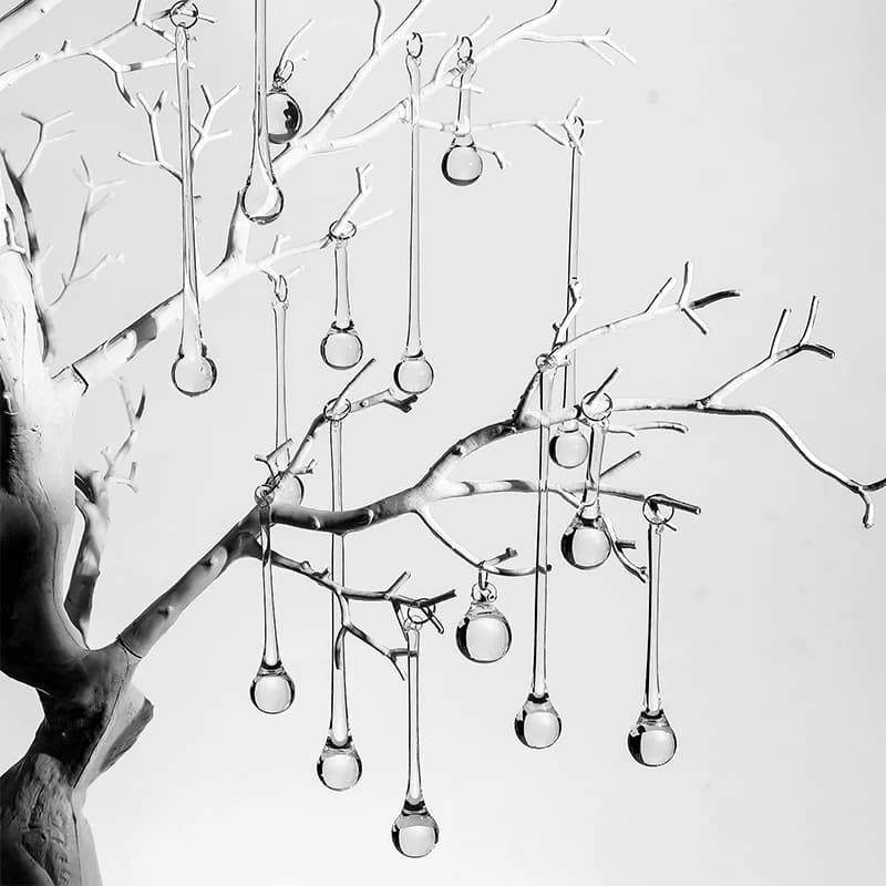 10Pcs Clear Crystal Raindrops Hanging Pendants Chandelier Lamp Glass Beads Curtain Accessories Hanging Decor Parts DIY