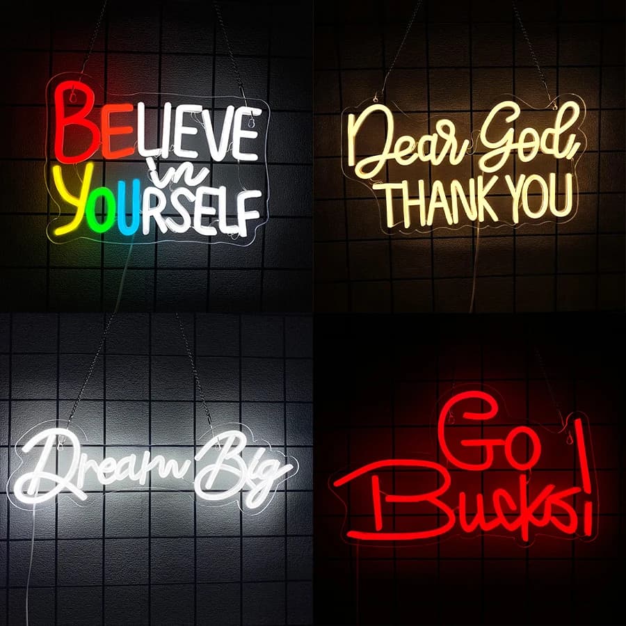 Insegna al neon 'Believe In Yourself' per decorazione da parete, insegna luminosa per camera da letto, soggiorno, ufficio, aula, bar, festa, regalo per amici