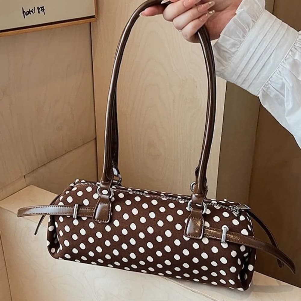 Borsa a mano a pois di fascia alta di nicchia Borsa da donna a tracolla casual All-match di nuova moda
