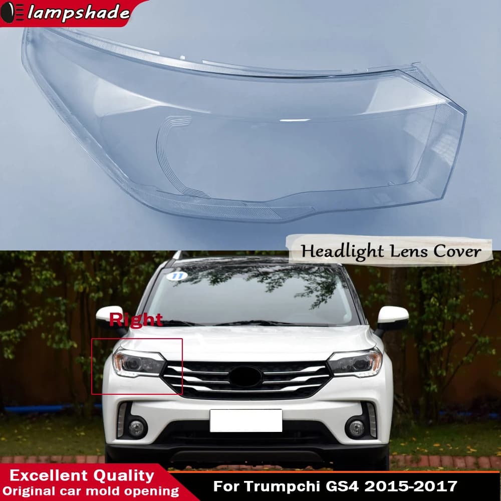 Copertura in vetro per faro anteriore auto, guscio per lente faro per Trumpchi GS4 2015 2016 2017, coprifaro anteriore per auto