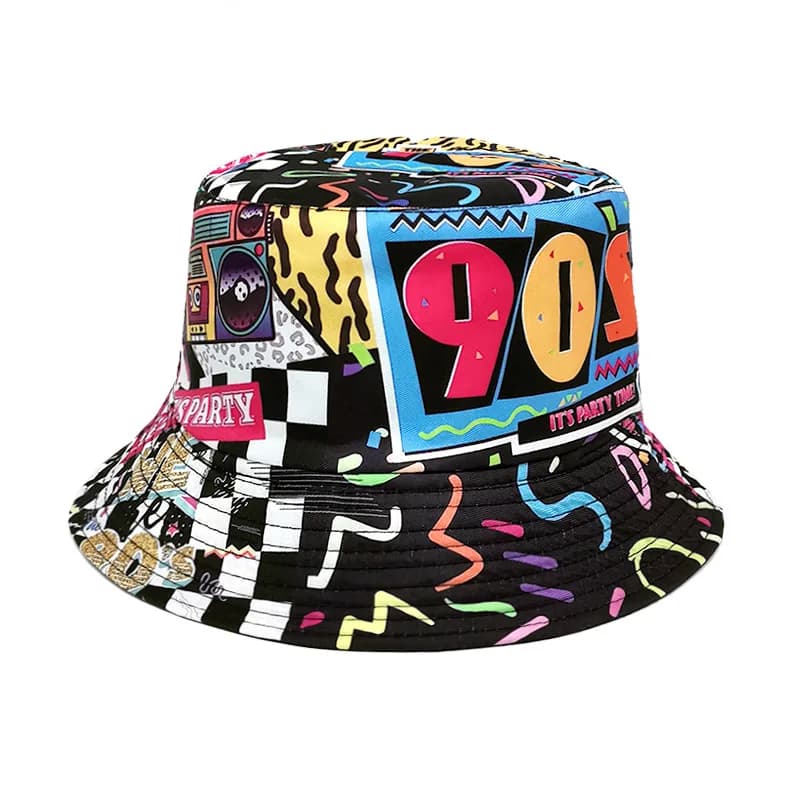 Cappello da Pescatore Reversibile Classico Anni '90, Protezione Solare per Viaggi e Spiaggia, Unisex per Primavera ed Estate