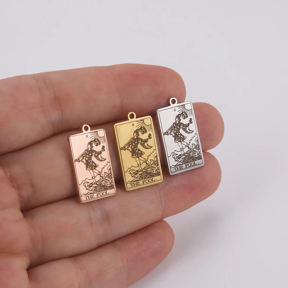 Stainless steel tarot card pendant DIY can be made into necklace bracelet keychain accessories wholesale