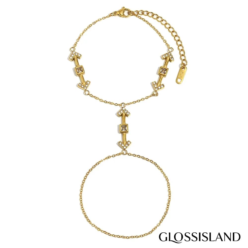 Bracciale con freccia in acciaio inossidabile con sussurri dorati per donna, regalo elegante ipoallergenico impermeabile