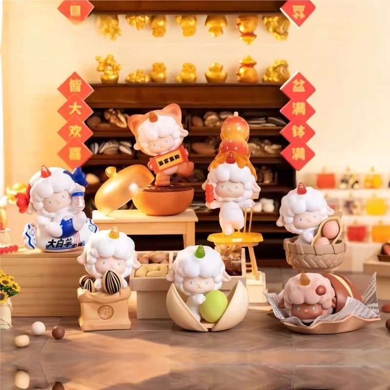 Pecore ricci Serie negozio di frutta secca Scatola cieca Desktop fatto a mano Ornamenti Kawaii Scatola misteriosa carina Regali da collezione a sorpresa