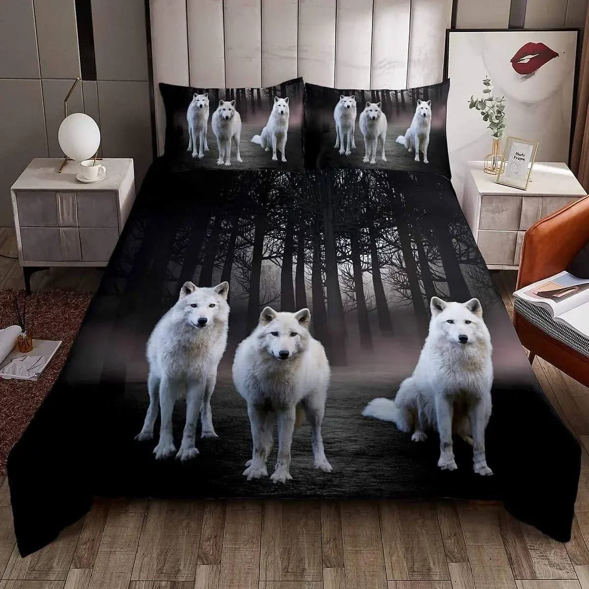 Set di biancheria da letto a tema teschio 3D ultra morbido Completo/King/Queen Size Set copripiumino con teschi gotici di lusso Copripiumino con ossa scheletriche