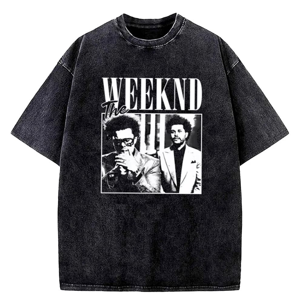 the Weeknd cotton Vintage Washed t shirt teen 80s Retro Pastel aesthetic Classic top tees women Pop Culture hip hop Psychedelic