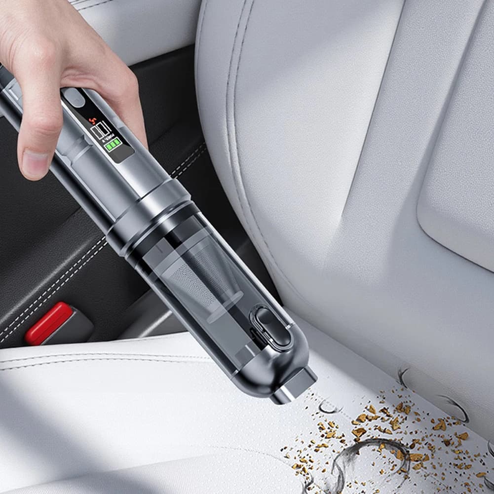 Aspirapolvere per Auto 15000PA Ricaricabile, Mini Aspirapolvere Portatile Senza Fili ad Alta Potenza, Compressore d'Aria per Auto e Casa