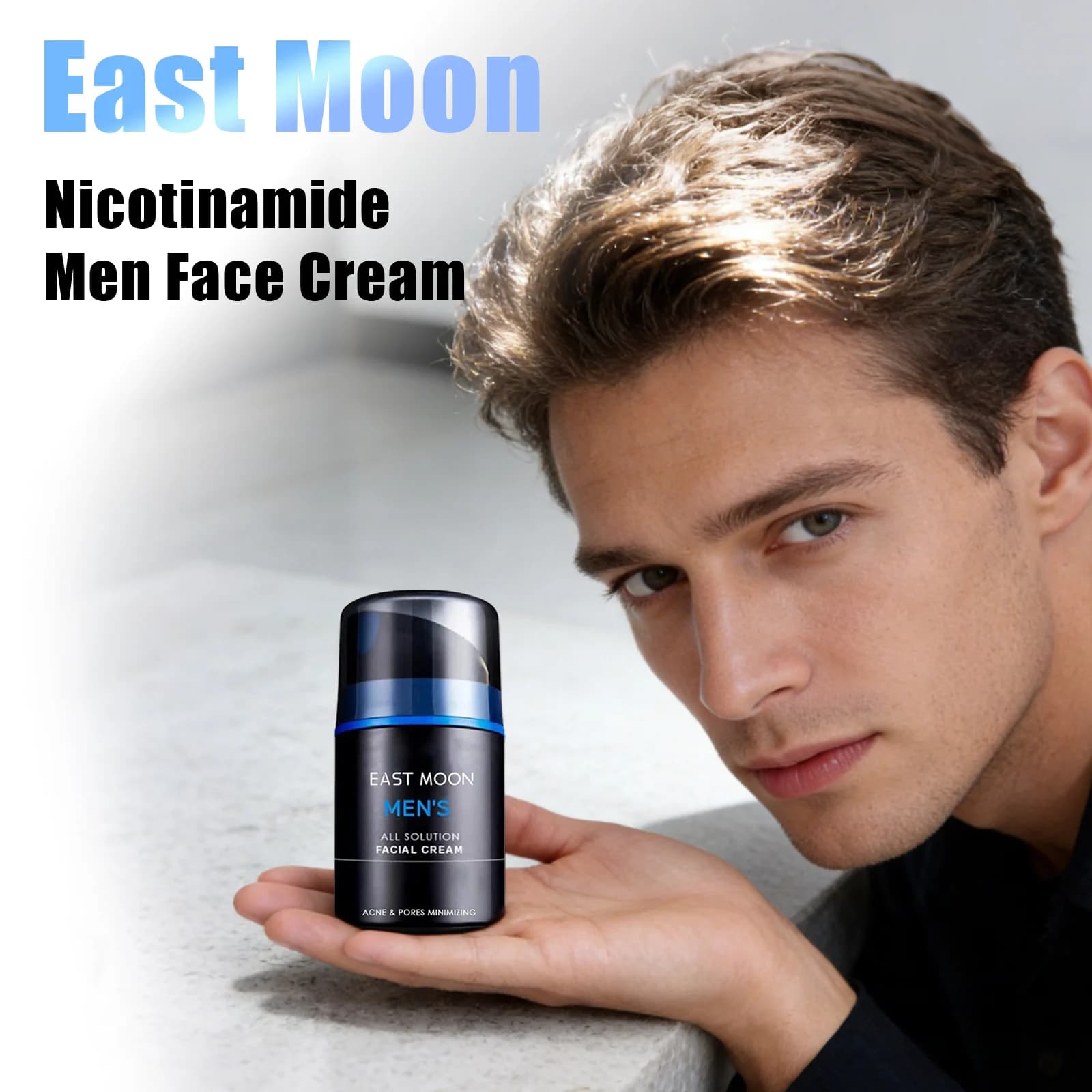 Man Face Cream at Nicotinamide: Improves Ruvida Skin, Equilibra il Sebo, Illumina e Uniforma il Tono, Light and Portable