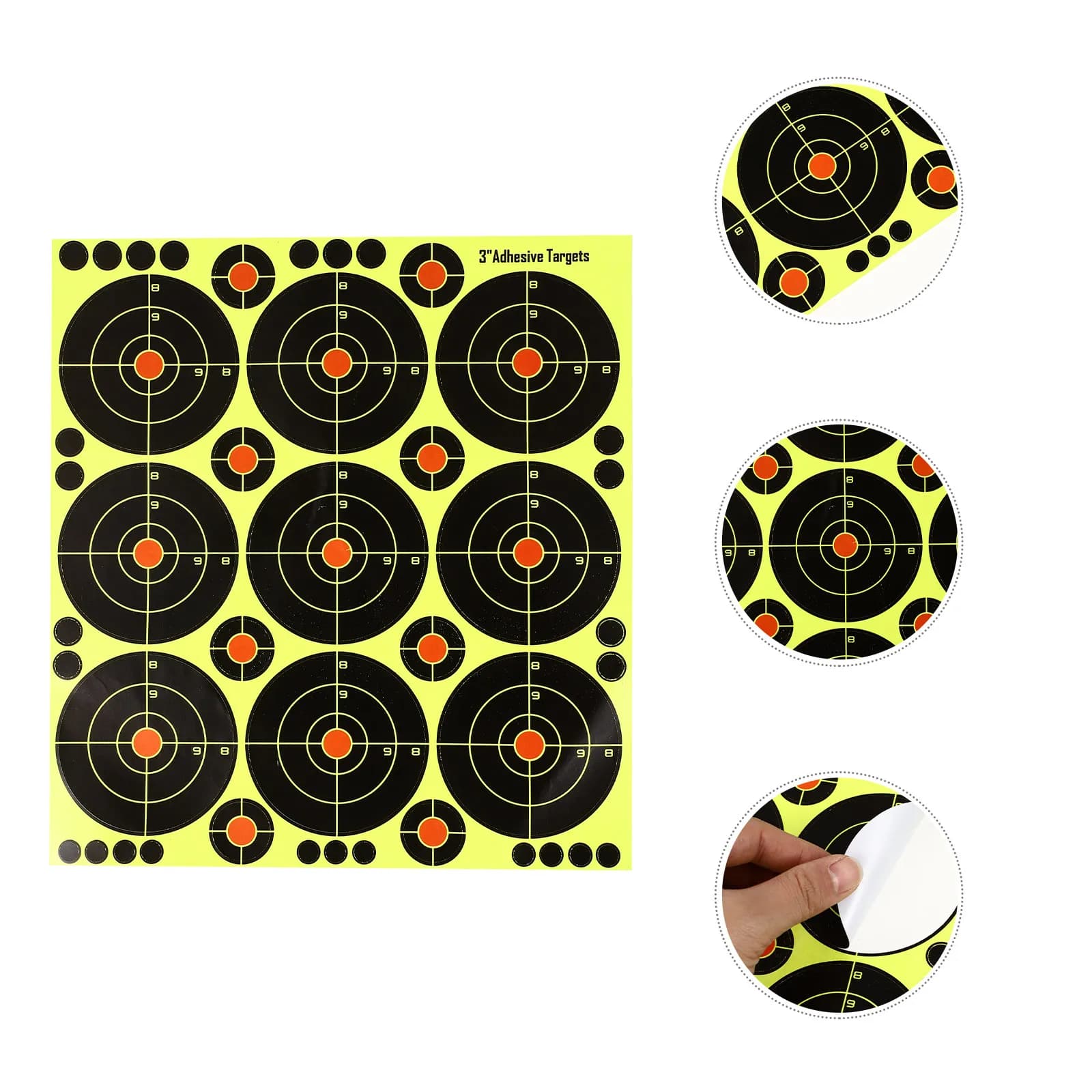 Set di 9 Bersagli di Carta per Tiro con Effetto Splatter e Stampa Nitida, Autoadesivi per Allenamento di Tiro con l'Arco