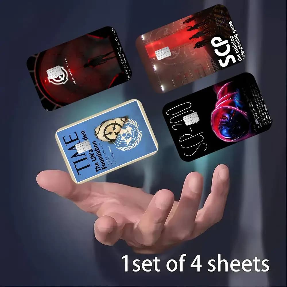 Adhesive for Credit Cards, Debt, Banking and Bus with Classical Theme of the SCP Foundation Game, Souls and Cartons