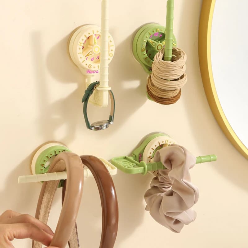 Gancio a ventosa rotante per parete del bagno, senza foratura, portaoggetti per fasce per capelli, organizer per piccoli oggetti per la casa