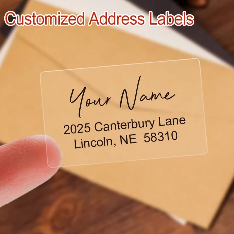 Customized Printed Waterproof Postal Labels: Durable Self Adhesive Address Stickers for Invitation, Useful Mail and Greetings