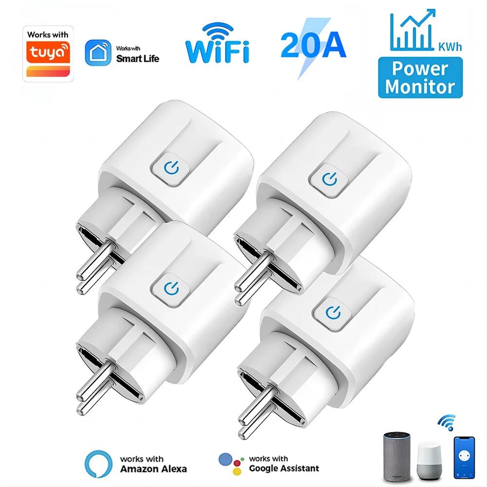 TNCE Tuya Wifi/Zigbee3.0 Smart Socket EU Plug 16/20A Power Monitor Remote Control Smart Life APP Remote Control Alexa