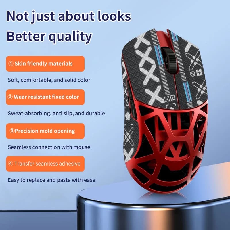 Adesivo per mouse Nastro antiscivolo per impugnatura per mouse Adesivo per pattini per mouse da gioco WLmouse MAX Accessorio per giocatori di sport elettronici Succhiare il sudore antiscivolo