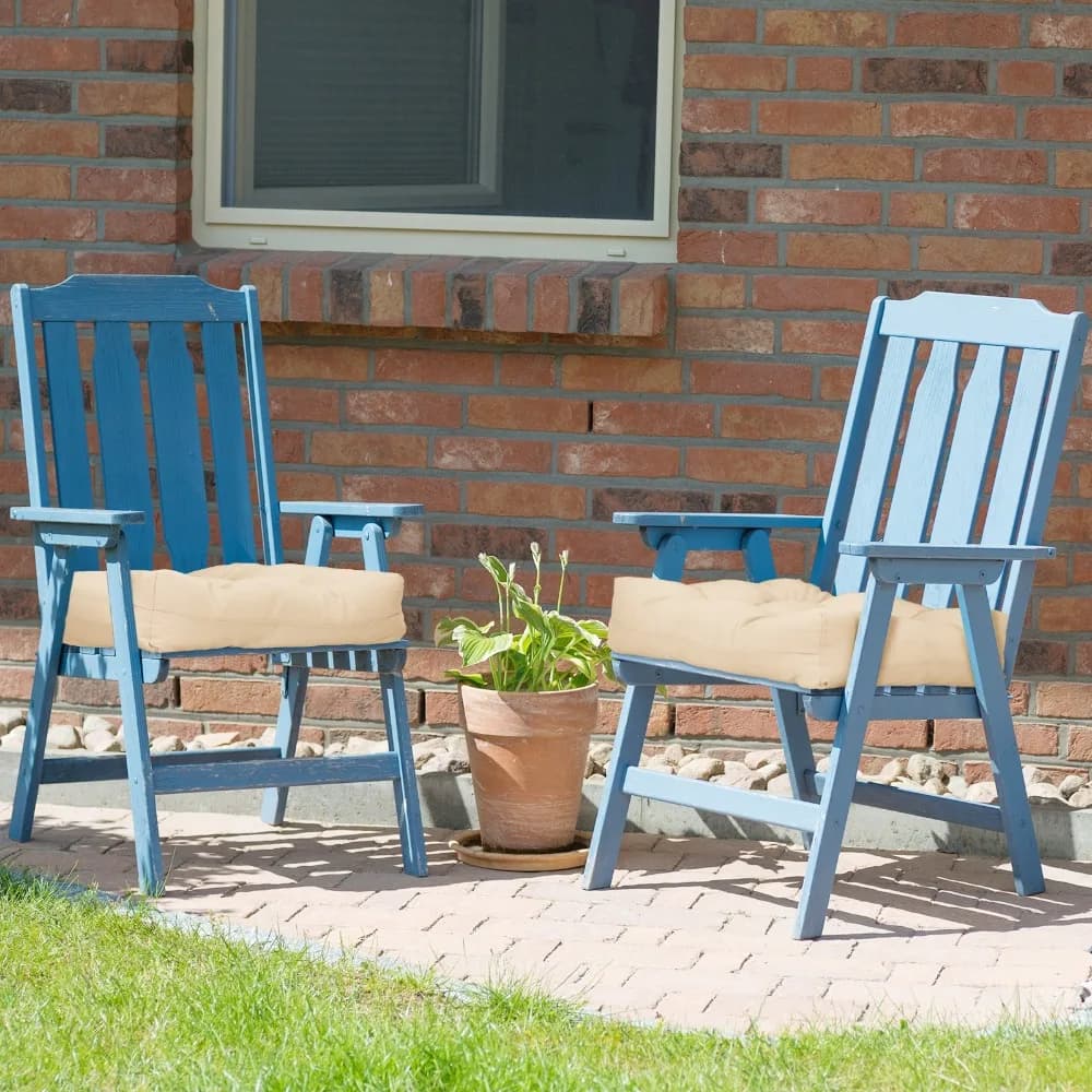 Garden chairs cushions 21" x 21" 2 pieces, for interior/external, beige