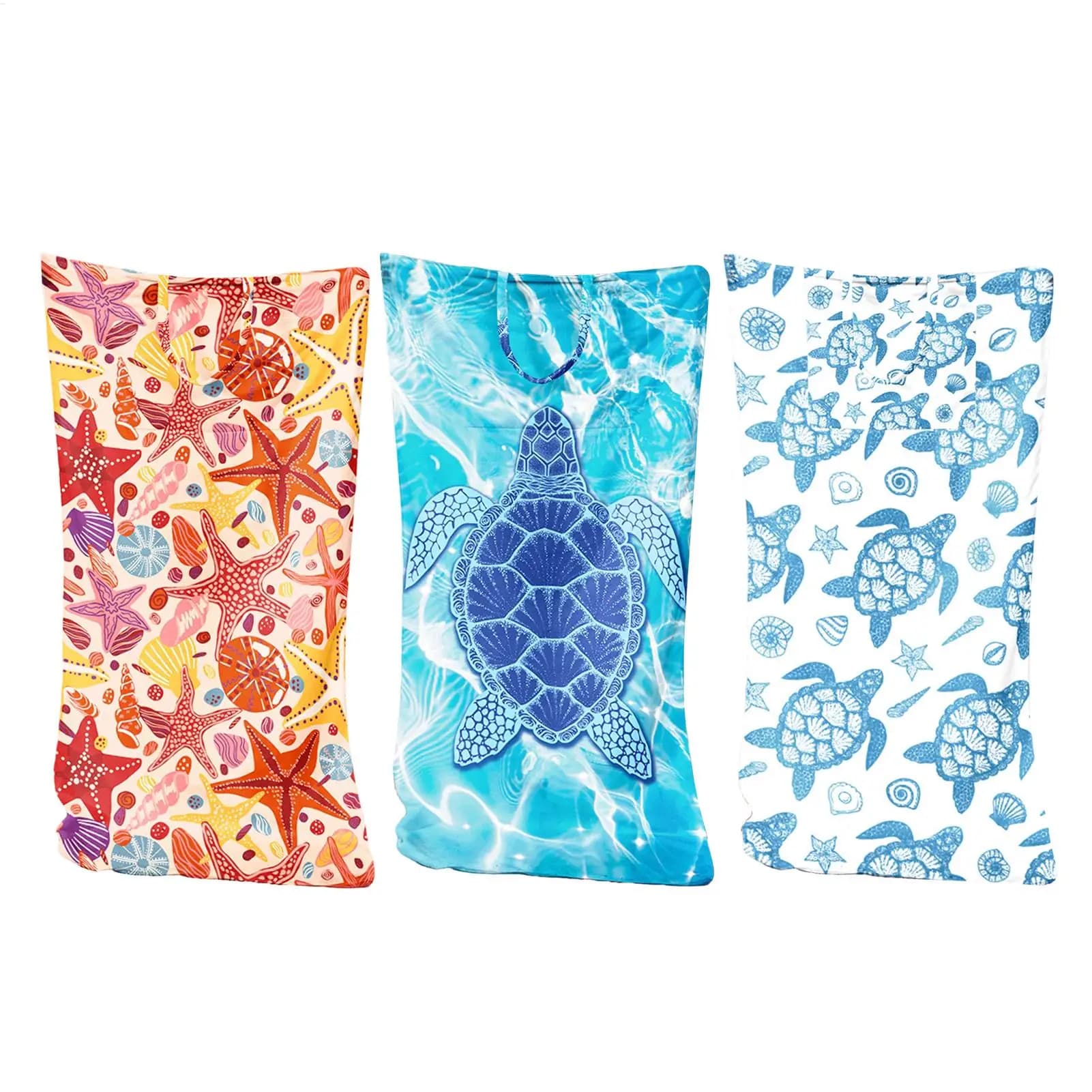 Travel Beach Towel Foldable Convertible Shoulder Pack Fast Drying Beach Towel For Men Women Adult Teen Travel Pool Vacation Gym