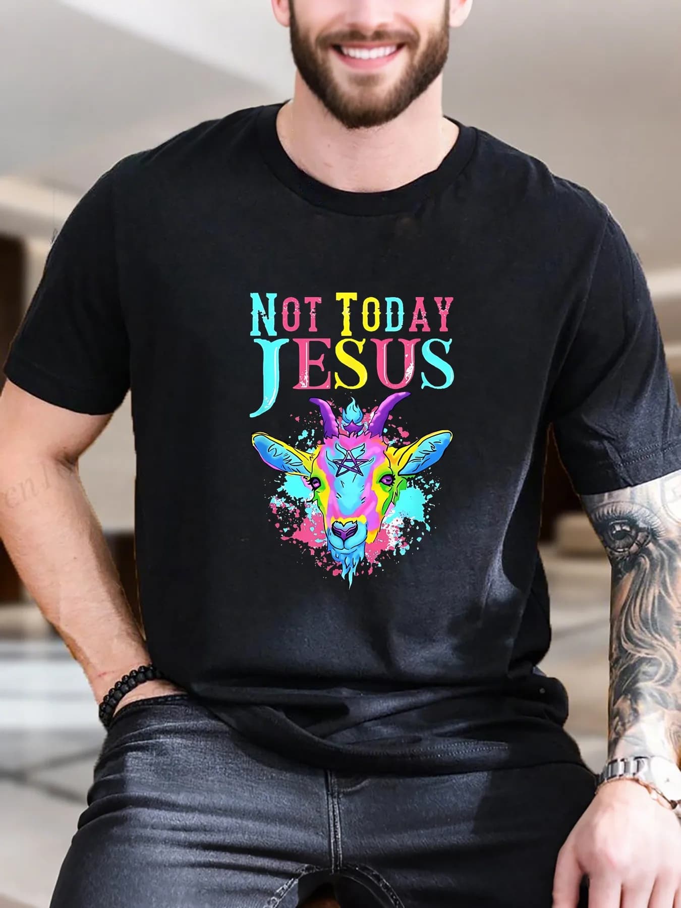 T-shirt stampata da uomo di nuova moda di arrivo Giraffa con design a faccia incrociata T-shirt traspirante in cotone 100% per abbigliamento casual Grafica alla moda