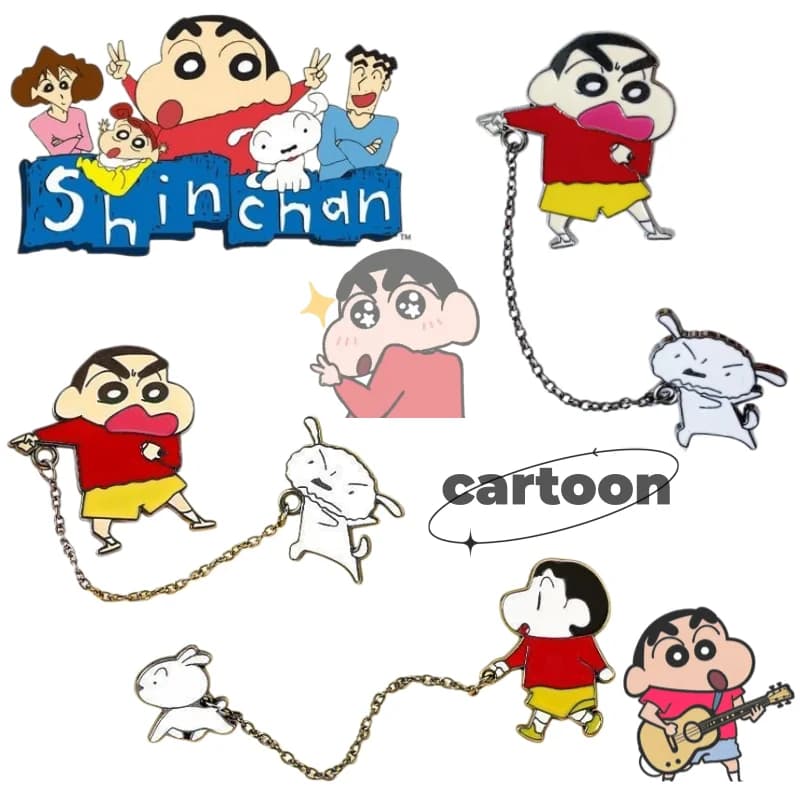 Nuovo Distintivo Pochi di Crayon Shin-chan, Creativo, Cartoonesco, Carino, Alla Moda, Personalizzato, di Grande Valore, Portatile, Spilla/Ciondolo per Studenti, Regalo