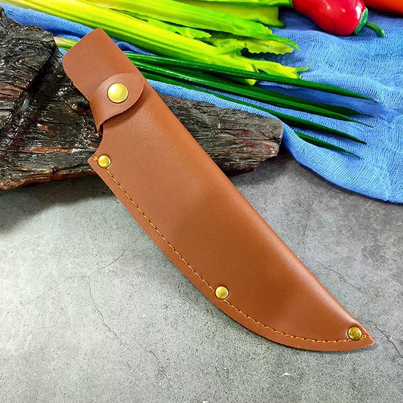 1 Piece Chef and Butcher Knife Cover, Kitchen Accessories with Full Tang Handle, Leather Sheet for Knife