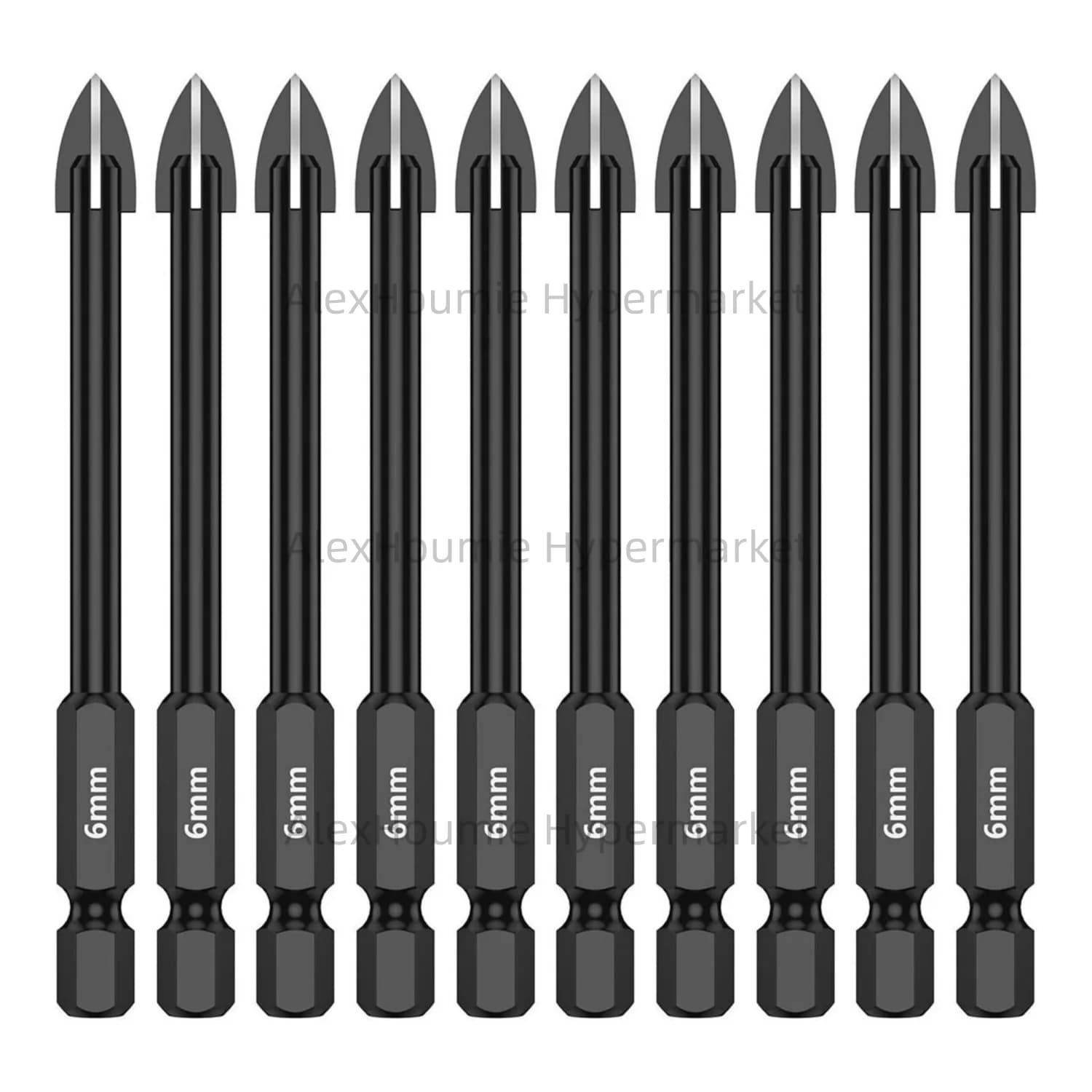 10PCS Tile Drill Bits 3-12mm Masonry Drill Bits Concrete Drill Bit Set Alloy 1/4 Hex Shank for Glass Mirror Ceramic Wood Brick