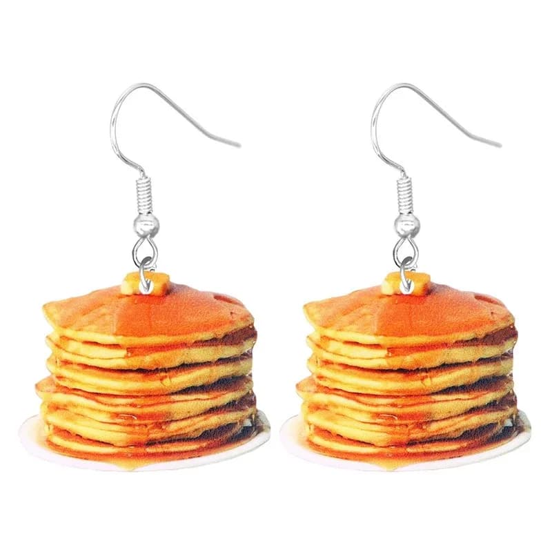 Hamburger donut earrings European and American fashion exaggerated stud earrings acrylic dessert ear jewelry women