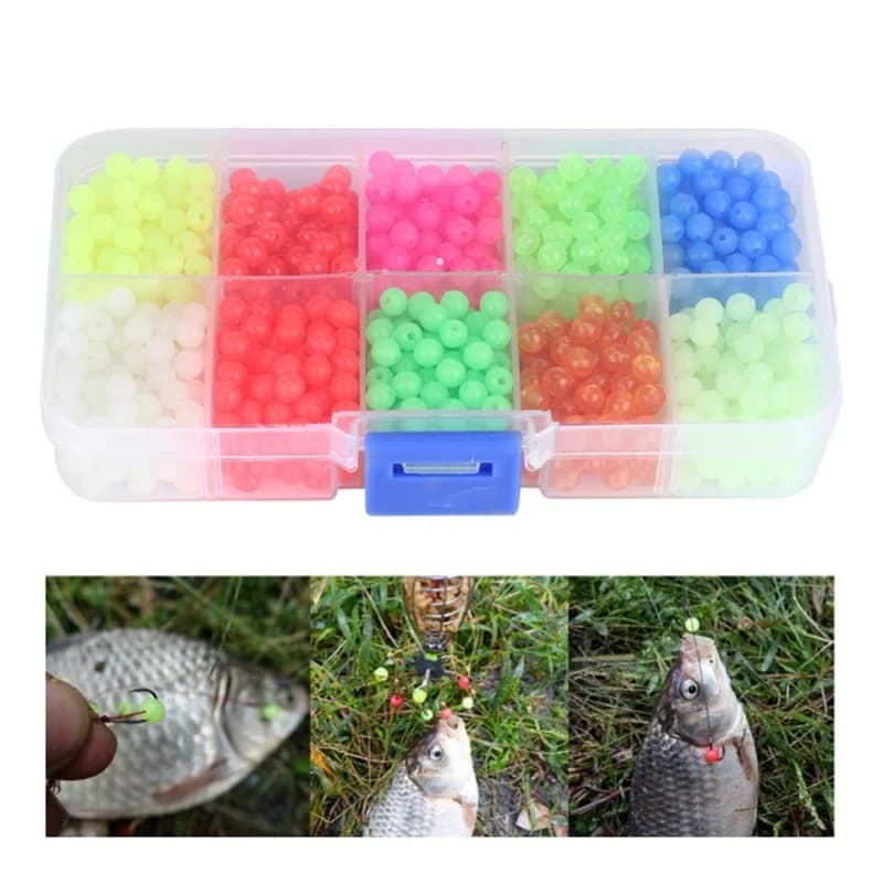 1000 pz/scatola Perline Rotonde in Plastica per Attrezzatura da Pesca, Accessori per la Pesca all'Aperto
