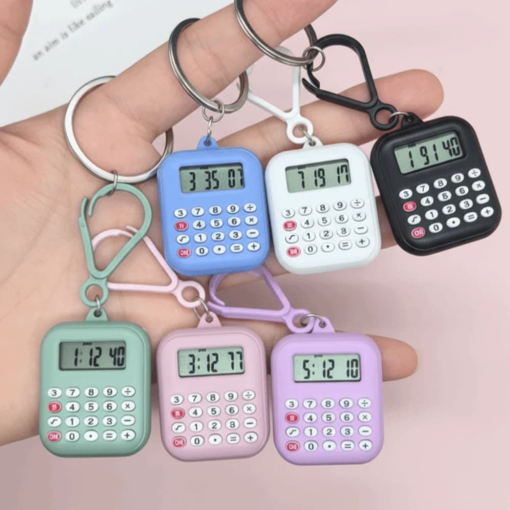 Calcolatrice Multifunzione Mini con Display a 8 Cifre, Calcolatrice Portatile da Portachiavi, Calcolatrice Elettronica Leggera con Pulsanti Silenziosi