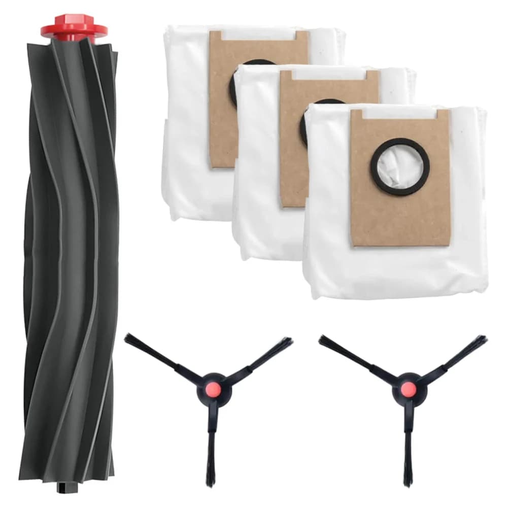Kit di Ricambi Completo per Robot Aspirapolvere Eufy 3-in-1 E20: Spazzole a Rullo, Spazzole Laterali e Sacchetti Raccoglipolvere