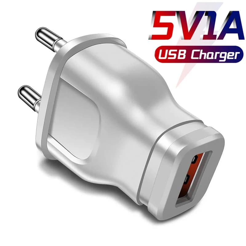 Caricabatterie Universale da Viaggio 5V 1A con Spina US/EU, Adattatore di Alimentazione USB da Parete per Casa, Caricatore per Telefono con Spina Standard Europea e Giapponese