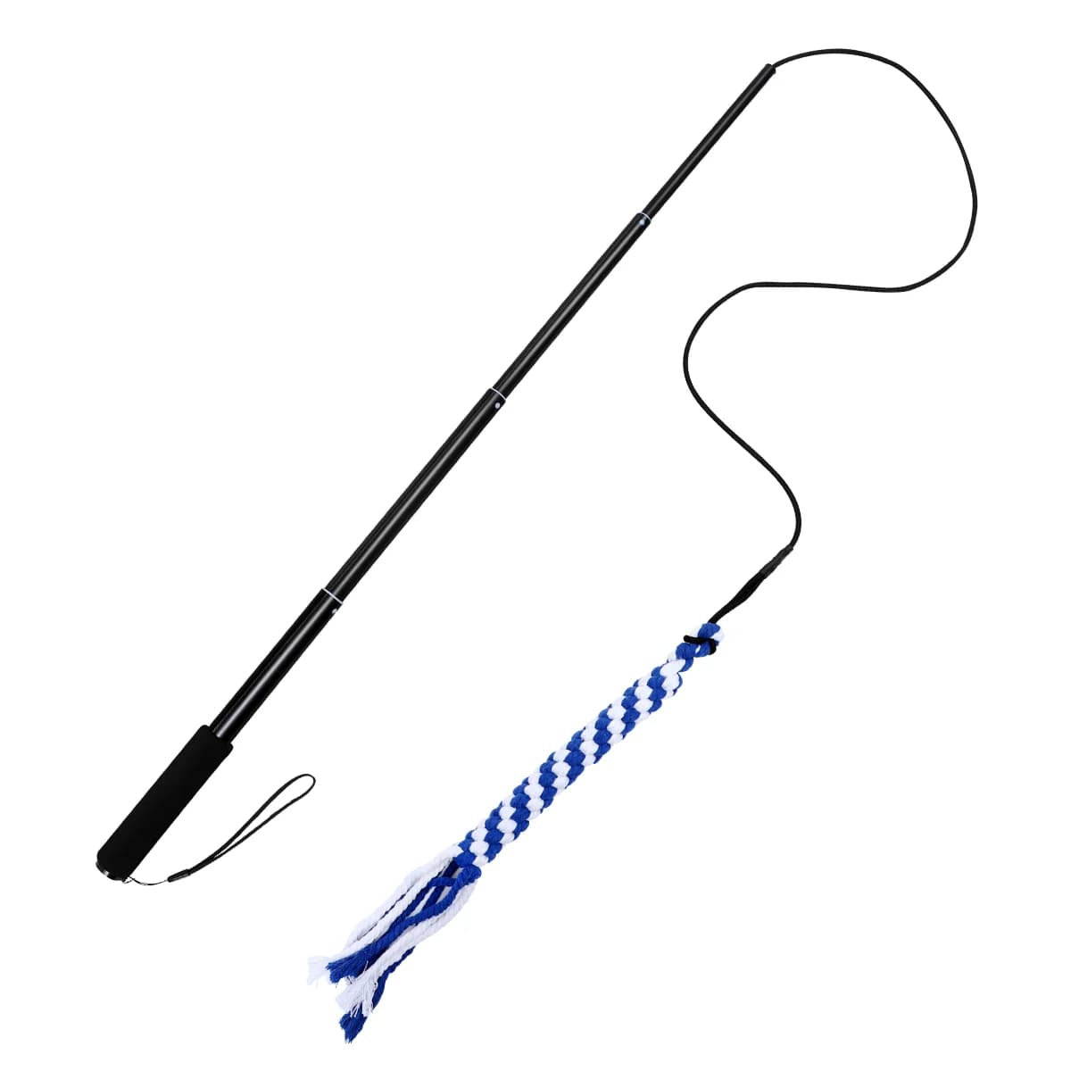 Asta per flirt allungabile Bacchetta telescopica Corda di gomma elastica Strumento per addestramento del cane Teaser per animali domestici Giocattoli interattivi per cuccioli che insegue