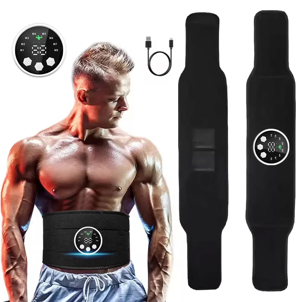 Cintura EMS Intelligente per Tonificazione Addominale e Stimolazione Muscolare - Attrezzatura Fitness per Uso Domestico e all'Aperto con Brucia Grassi