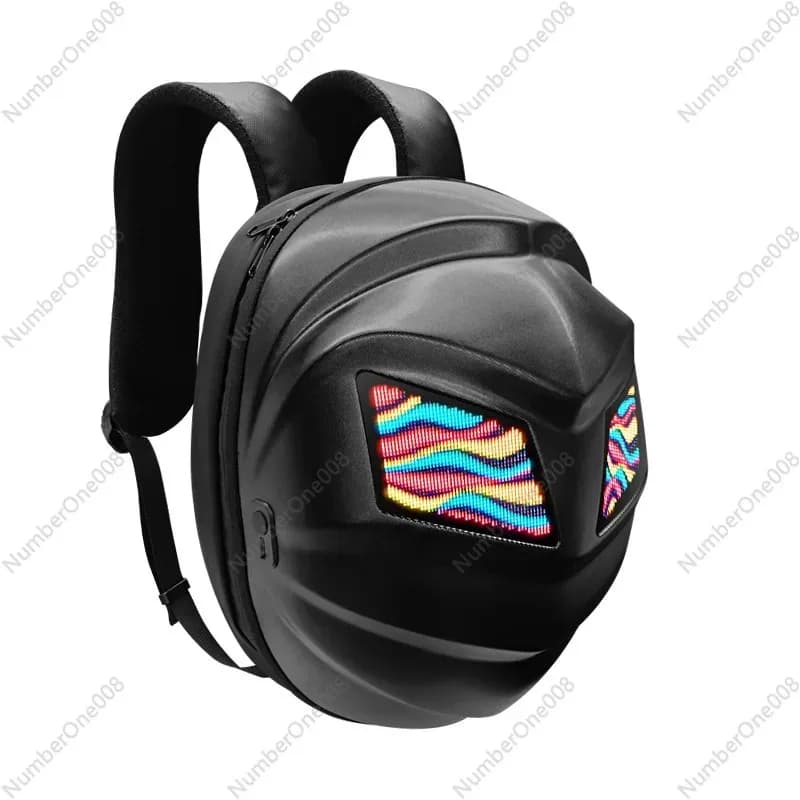 Zaino LED luminoso impermeabile per casco da moto, borsa da moto a LED