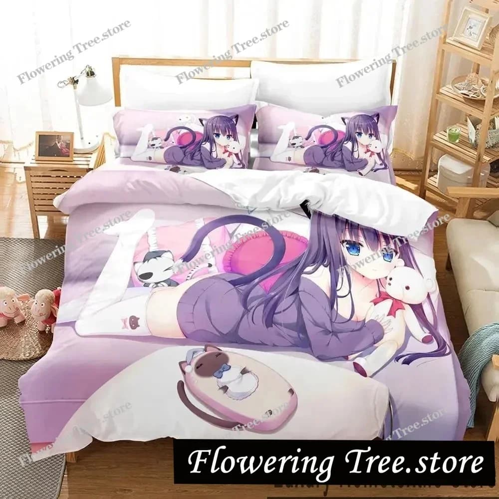 Set di biancheria da letto 3D Print Yoisaki Kanade Anime Project SEKAI per ragazzi e ragazze, copripiumino e federa, misure Twin, Queen, King, per ragazzi e adulti