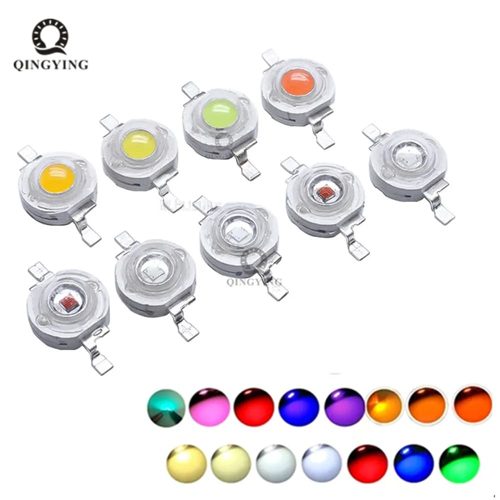 20-100 pz migliore qualità rame LED Epistar Chip 1W 3W diodi LED ad alta potenza rosso verde blu giallo natura bianco caldo Chip bianco