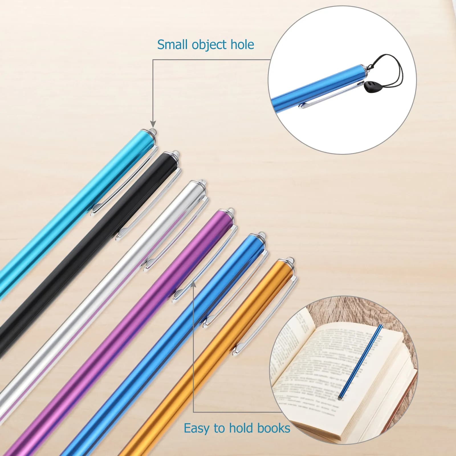Set di 6 Penne Stilo Sensibili al Tocco, Stilo Capacitivo per Schermi Touch di Telefoni e Tablet, Universale per Disegno e Scrittura Precisi e Confortevoli