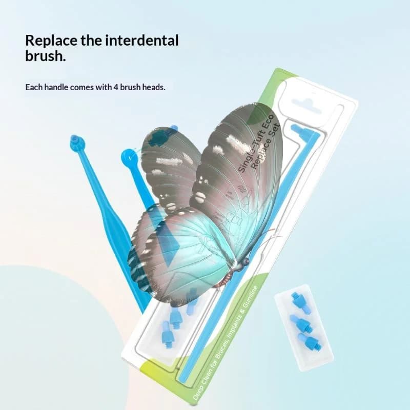 Interdental Brush Single-Beam Soft Teeth With Replacement Head Cleaning Toothbrush Oral Care Tool Small Head Soft Hair Implant