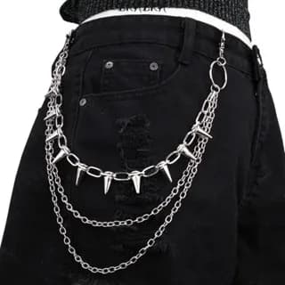 Unisex Hip Hop Punk Rock Metal Chain Keychain Pants Chain Wallet Accessories Jeans Jewelry Gift for Men and Women