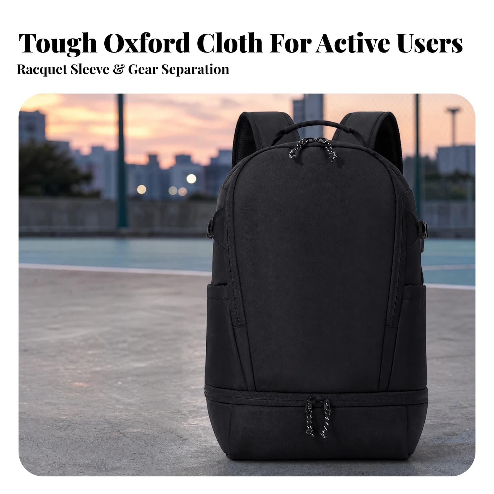 Sports Backpack with Shoe Compartment Adjustable Sports Backpack with Racket Compartment Tennis Racket Bag Padded Roomy