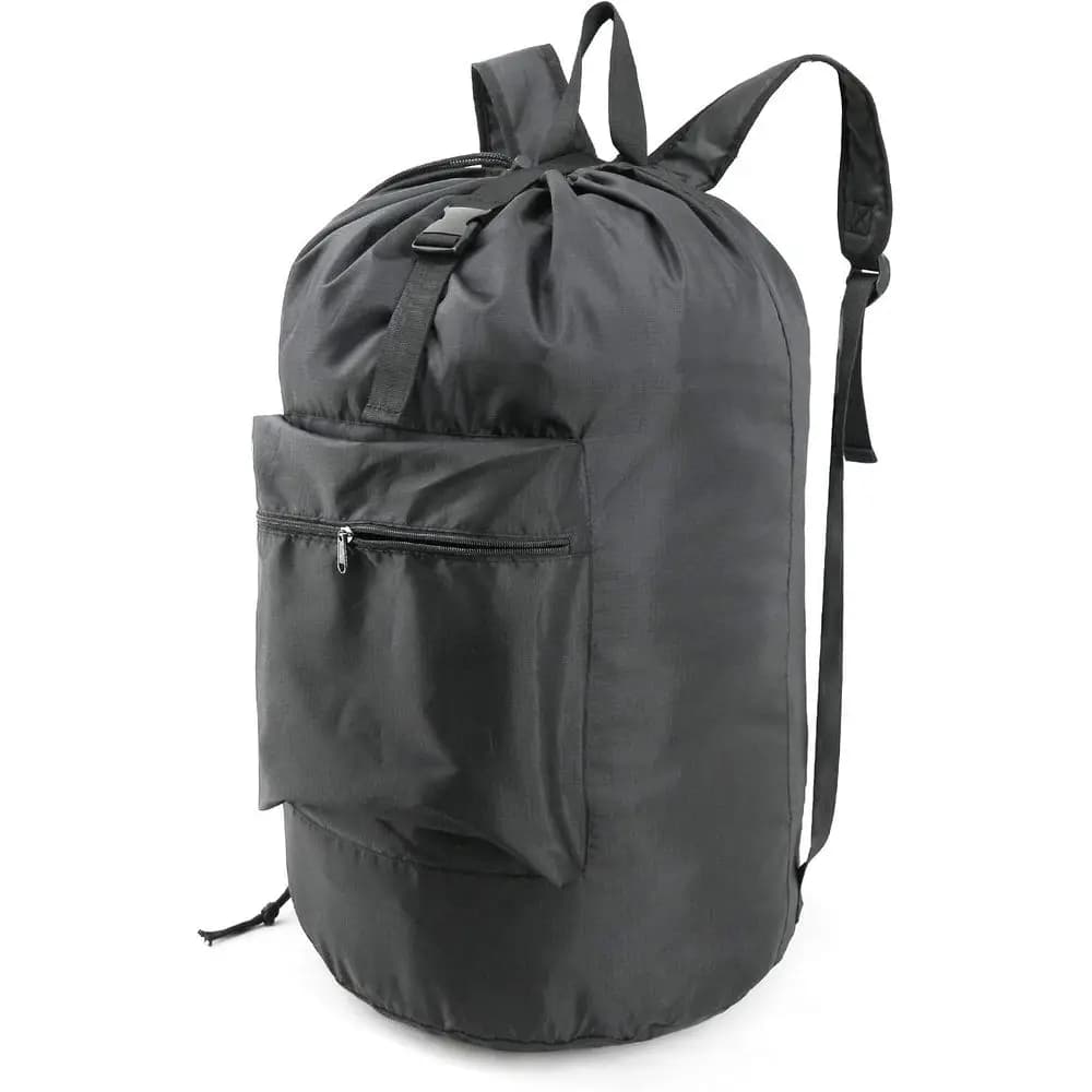 Green Laundry Bag Backpack Adjustable Shoulder Straps College Dorm Essentials Travel Camp Heavy Duty Laundry Hamper Backpack Por